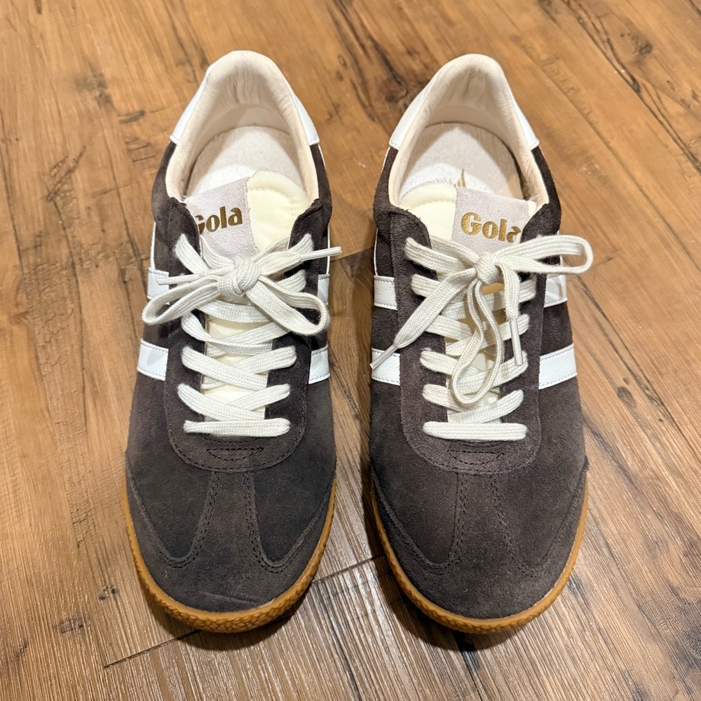Gola Elan Dark Brown and White Sneakers